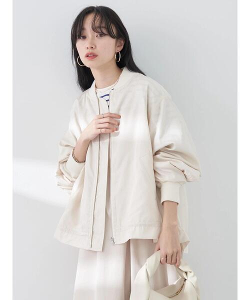 earth music&ecology（アースミュージックアンドエコロジー）の「シャーリングMA-1（MA-1・レディース・カーキ/アイボリー/ラベンダー・FREE）」の11枚目の写真