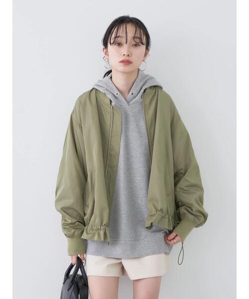 earth music&ecology（アースミュージックアンドエコロジー）の「シャーリングMA-1（MA-1・レディース・カーキ/アイボリー/ラベンダー・FREE）」の20枚目の写真