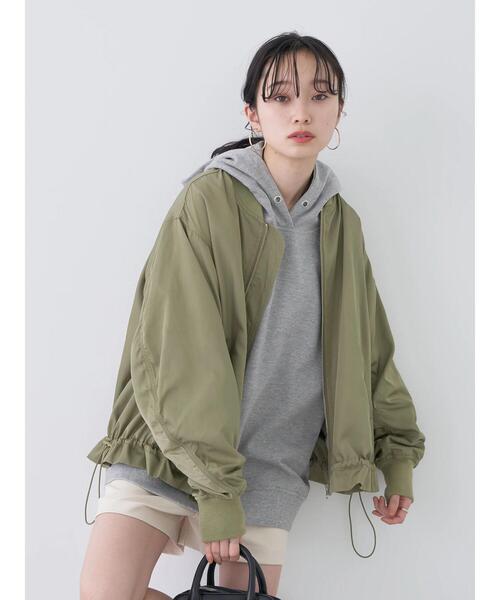 earth music&ecology（アースミュージックアンドエコロジー）の「シャーリングMA-1（MA-1・レディース・カーキ/アイボリー/ラベンダー・FREE）」の21枚目の写真