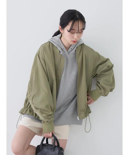 earth music&ecology（アースミュージックアンドエコロジー）の「シャーリングMA-1（MA-1・レディース・カーキ/アイボリー/ラベンダー・FREE）」の22枚目の写真