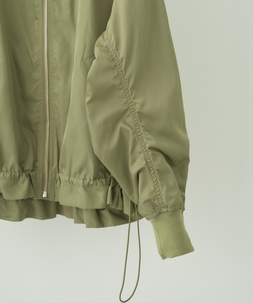 earth music&ecology（アースミュージックアンドエコロジー）の「シャーリングMA-1（MA-1・レディース・カーキ/アイボリー/ラベンダー・FREE）」の6枚目の写真