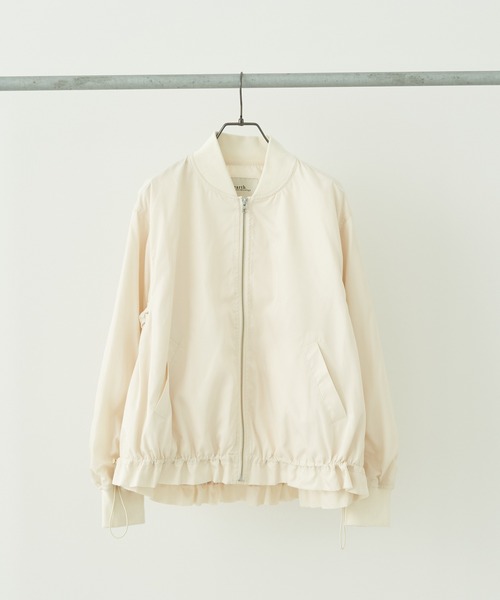 earth music&ecology（アースミュージックアンドエコロジー）の「シャーリングMA-1（MA-1・レディース・カーキ/アイボリー/ラベンダー・FREE）」の9枚目の写真