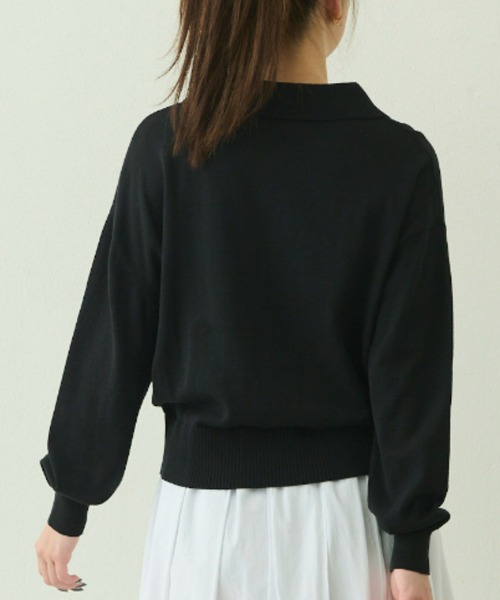 EDIT Gris（エディットグリ）の「ニットポロプルオーバー（ニット/セーター・レディース・グレー/ブルー/ブラック/レッド・FREE）」の11枚目の写真