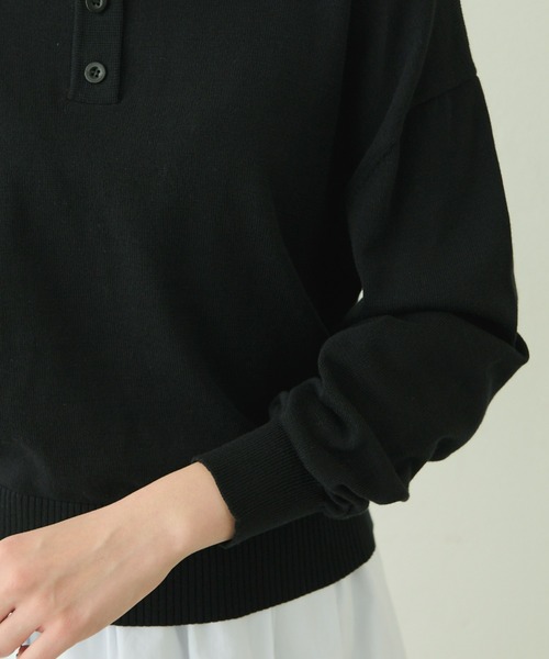 EDIT Gris（エディットグリ）の「ニットポロプルオーバー（ニット/セーター・レディース・グレー/ブルー/ブラック/レッド・FREE）」の12枚目の写真