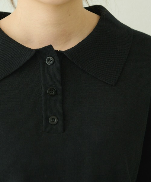 EDIT Gris（エディットグリ）の「ニットポロプルオーバー（ニット/セーター・レディース・グレー/ブルー/ブラック/レッド・FREE）」の13枚目の写真