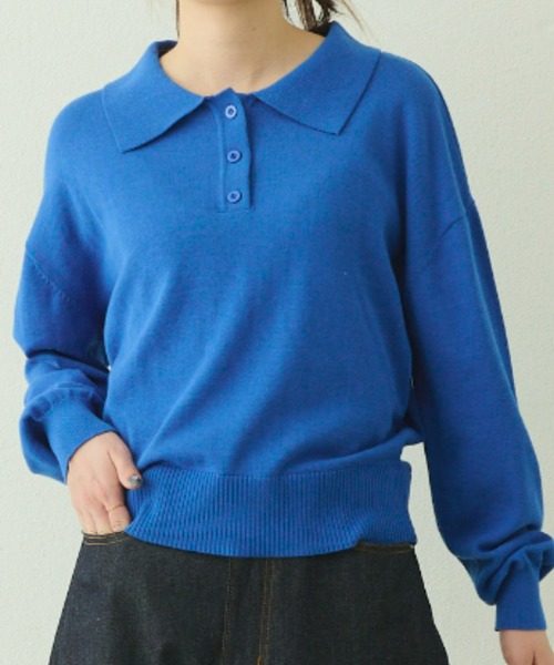 EDIT Gris（エディットグリ）の「ニットポロプルオーバー（ニット/セーター・レディース・グレー/ブルー/ブラック/レッド・FREE）」の20枚目の写真