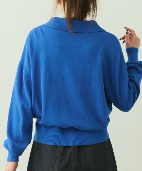 EDIT Gris（エディットグリ）の「ニットポロプルオーバー（ニット/セーター・レディース・グレー/ブルー/ブラック/レッド・FREE）」の22枚目の写真