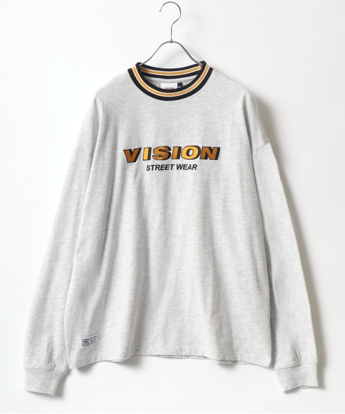 VISION STREET WEAR（ヴィジョンストリートウェア）の「VISION STREET WEAR/ヴィジョンストリートウエア オーバーサイズ バックプリント ワンポイント刺繍 袖ロゴ フェイクレイヤード ロンＴ メンズ レディース（Tシャツ/カットソー・レディース・ブラック/グレー系その他/ブラック系その他2/ホワイト系その他2/ブラック系その他/グレー/グリーン系その他/グレー系その他2/ホワイト系その他/ホワイト・M/L/LL）」の7枚目の写真