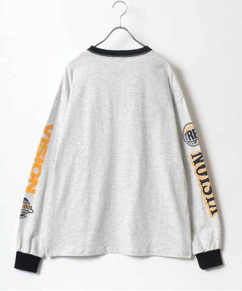 VISION STREET WEAR（ヴィジョンストリートウェア）の「VISION STREET WEAR/ヴィジョンストリートウエア オーバーサイズ バックプリント ワンポイント刺繍 袖ロゴ フェイクレイヤード ロンＴ メンズ レディース（Tシャツ/カットソー・レディース・ブラック/グレー系その他/ブラック系その他2/ホワイト系その他2/ブラック系その他/グレー/グリーン系その他/グレー系その他2/ホワイト系その他/ホワイト・M/L/LL）」の16枚目の写真