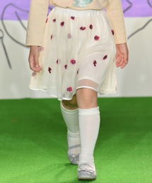 [ジュニアサイズ]スミレ刺しゅうチュールスカート