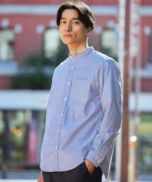 green label relaxing | LF オックス ストライプ バンドカラー シャツ -防シワ-(シャツ/ブラウス)