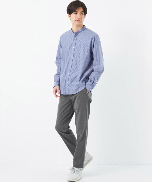 green label ナチュラルフィットオックスストライプバンドカラーシャツ green label relaxing（グリーンレーベルリラクシング）の「SC