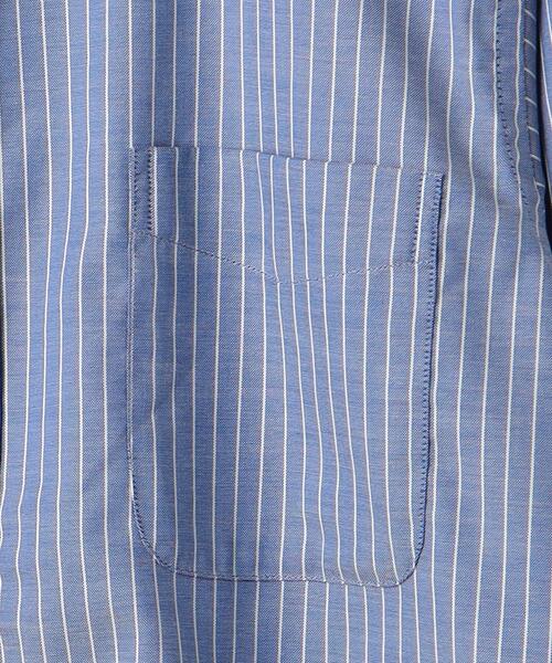 green label relaxing（グリーンレーベルリラクシング）の「LF オックス ストライプ バンドカラー シャツ -防シワ-（シャツ/ブラウス・メンズ・ホワイト/ベージュ/ロイヤルブルー・S/M/L/XL）」の20枚目の写真