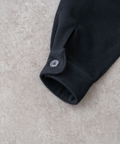 BRICK & SONS（ブリックアンドサンズ）の「ウールカシミヤナイロン リラックスCPOシャツ＜ブラック＞（シャツ/ブラウス・メンズ・ブラック・XS/S/M/L/LL）」の3枚目の写真