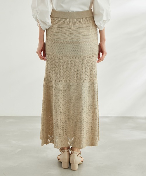 ROPE' PICNIC（ロペピクニック）の「透かし編みニットマーメイドスカート（スカート・レディース・ブラック/ベージュ系その他/オフホワイト・40/38）」の16枚目の写真