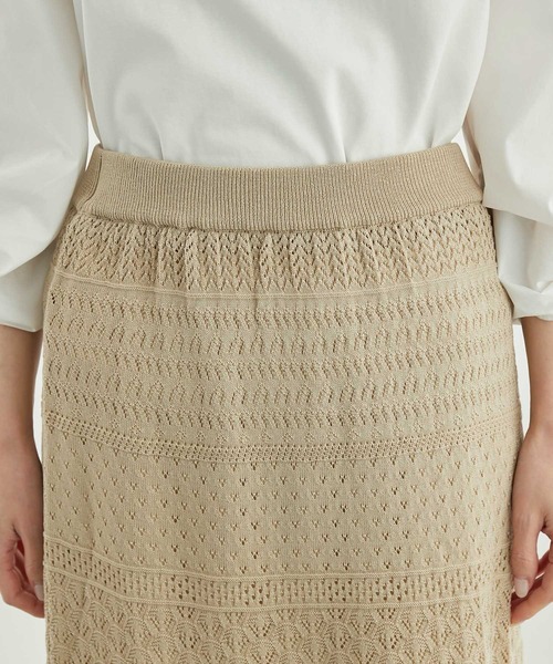 ROPE' PICNIC（ロペピクニック）の「透かし編みニットマーメイドスカート（スカート・レディース・ブラック/ベージュ系その他/オフホワイト・40/38）」の17枚目の写真