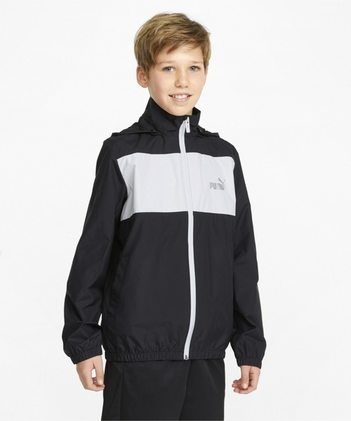 PUMA（プーマ）の「PUMA プーマ キッズ ESSプラス CB ウィンドブレーカー B 120-160cm ESS+ CB Windbreaker（ブルゾン・キッズ・ブルー系その他/ブラック/ピンク系その他・150/130/120/140/160）」の2枚目の写真