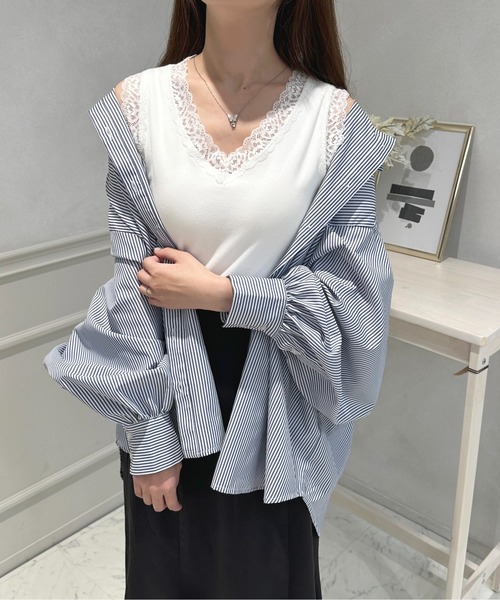 apres jour(アプレジュール)の「レース付きカップインナー【ZOZOTOWN限定アイテム】(キャミソール・レディース・アイボリー/ブラック/オフホワイト・X-LARGE/フリー)」の12枚目の写真