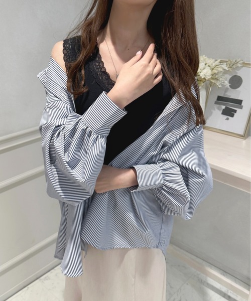 apres jour(アプレジュール)の「レース付きカップインナー【ZOZOTOWN限定アイテム】(キャミソール・レディース・アイボリー/ブラック/オフホワイト・X-LARGE/フリー)」の6枚目の写真