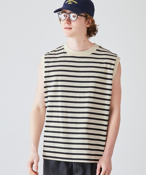 EMMA CLOTHES(エマクローズ)の「フレンチスリーブクルーネックS/Sカットソー EMMA CLOTHES 2023SS(その他トップス・メンズ・アイボリー系/ブラック系/オフホワイト・L/M)」の3枚目の写真
