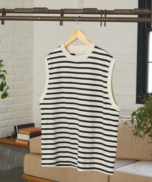 EMMA CLOTHES(エマクローズ)の「フレンチスリーブクルーネックS/Sカットソー EMMA CLOTHES 2023SS(その他トップス・メンズ・アイボリー系/ブラック系/オフホワイト・L/M)」の9枚目の写真