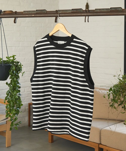 EMMA CLOTHES(エマクローズ)の「フレンチスリーブクルーネックS/Sカットソー EMMA CLOTHES 2023SS(その他トップス・メンズ・アイボリー系/ブラック系/オフホワイト・L/M)」の8枚目の写真