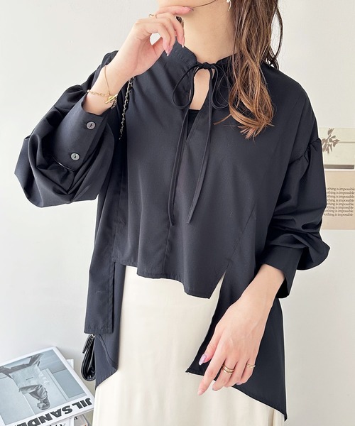 GeeRA(ジーラ)の「イレギュラーヘムスキッパーネックシャツ(シャツ/ブラウス・レディース・ピンク/ホワイト/ブラック・LARGE/MEDIUM)」の3枚目の写真