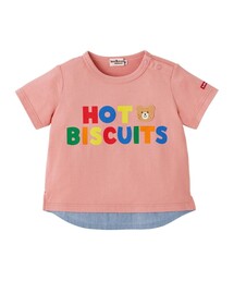 HOT BISCUITS | 重ね着風 バックプリント Tシャツ(Tシャツ/カットソー)