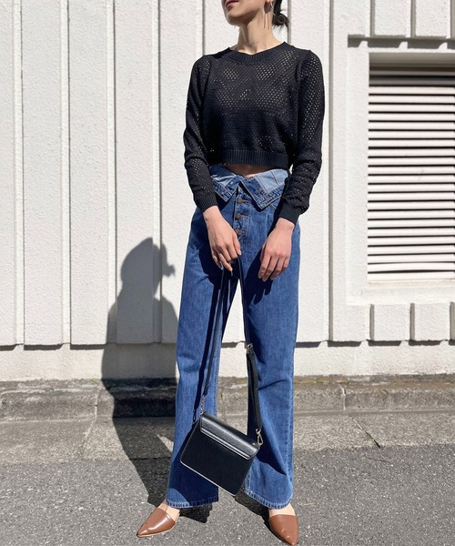 Jewelobe（ジュエローブ）の「コルセットライク2wayハイウエストデニム