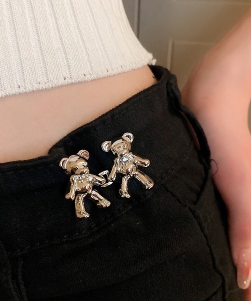 LAC-VERT（ラック・ヴェール）の「ウエスト調整バックル/クリップ2個セット（ベルト・レディース・ホワイト/シルバー/ゴールド/その他1/その他2・FREE）」の4枚目の写真