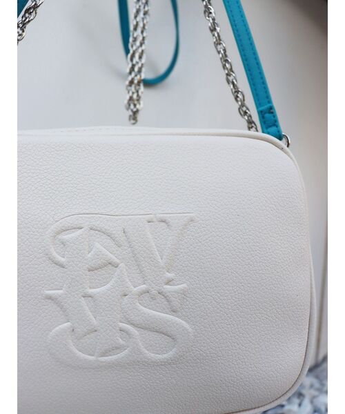 EVRIS（エヴリス）の「バイカラーショルダーチェーンミニBAG（ショルダーバッグ・レディース・ブラック/パープル/ホワイト・FREE）」の7枚目の写真