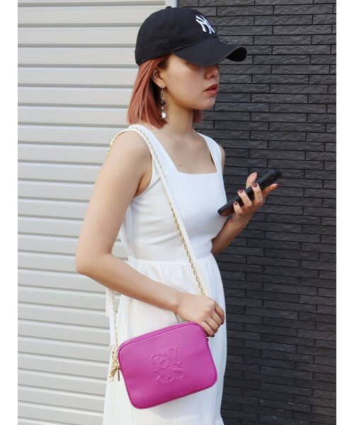 EVRIS（エヴリス）の「バイカラーショルダーチェーンミニBAG（ショルダーバッグ・レディース・ブラック/パープル/ホワイト・FREE）」の12枚目の写真