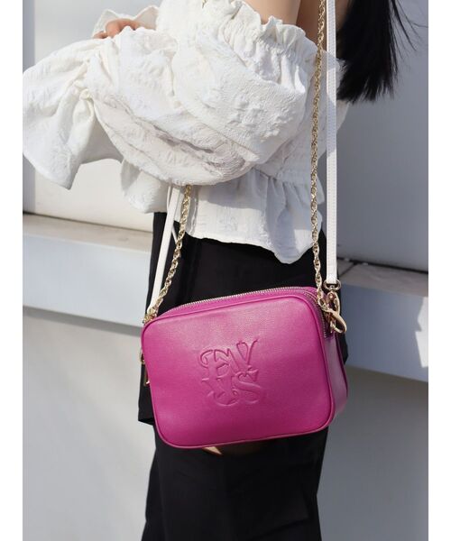 EVRIS（エヴリス）の「バイカラーショルダーチェーンミニBAG（ショルダーバッグ・レディース・ブラック/パープル/ホワイト・FREE）」の15枚目の写真