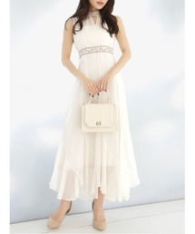 うい新品MERCURYDUOフラワーレースケープスリーブドレスM MERCURYDUO（マーキュリーデュオ）の「フラワーレースケープ