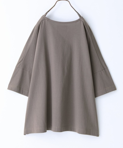 n'OrLABEL（ノアールレーベル）の「【機能素材】『ゆるっとロゴT』（Tシャツ/カットソー・レディース・グレー/ホワイト/ライトブルー/ラベンダー/ダークパープル/グリーン/ホワイト×グリーン・2/1）」の9枚目の写真