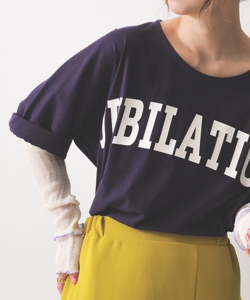 n'OrLABEL（ノアールレーベル）の「【機能素材】『ゆるっとロゴT』（Tシャツ/カットソー・レディース・グレー/ホワイト/ライトブルー/ラベンダー/ダークパープル/グリーン/ホワイト×グリーン・2/1）」の22枚目の写真