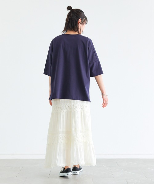 n'OrLABEL(ノアールレーベル)の「【機能素材】『ゆるっとロゴT』(Tシャツ/カットソー・レディース・グレー/ホワイト/ライトブルー/ラベンダー/ダークパープル/グリーン/ホワイト×グリーン・2/1)」の12枚目の写真