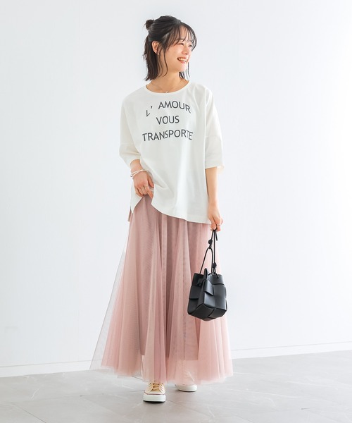 n'OrLABEL(ノアールレーベル)の「【機能素材】『ゆるっとロゴT』(Tシャツ/カットソー・レディース・グレー/ホワイト/ライトブルー/ラベンダー/ダークパープル/グリーン/ホワイト×グリーン・2/1)」の19枚目の写真