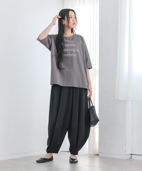 n'OrLABEL(ノアールレーベル)の「【機能素材】『ゆるっとロゴT』(Tシャツ/カットソー・レディース・グレー/ホワイト/ライトブルー/ラベンダー/ダークパープル/グリーン/ホワイト×グリーン・2/1)」の22枚目の写真