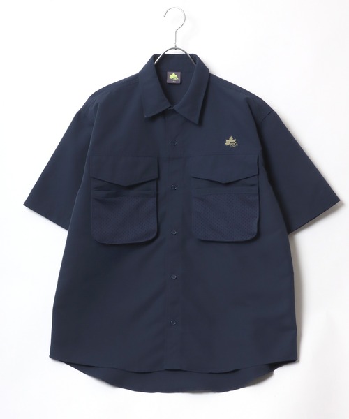 新品 マメクロゴウチ レーススリーブ シャツ ネイビー サイズ 2 新品 マメクロゴウチ レーススリーブ シャツ ネイビー サイズ 2