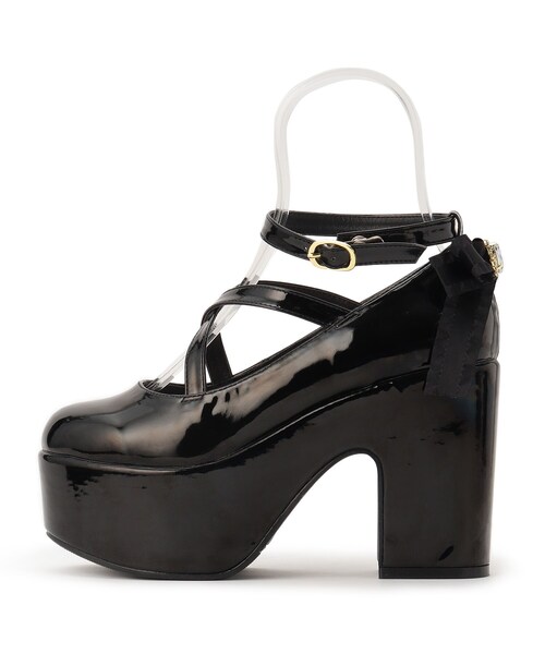 cs T&P（シーエスティーアンドピー）の「ハートビジュ―付フリルリボン厚底パンプス（パンプス・レディース・ホワイト系2/ブラック系1/ブラック系8/ダークブラウン系1・S/M/L/LL）」の18枚目の写真