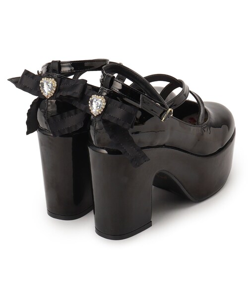 cs T&P（シーエスティーアンドピー）の「ハートビジュ―付フリルリボン厚底パンプス（パンプス・レディース・ホワイト系2/ブラック系1/ブラック系8/ダークブラウン系1・S/M/L/LL）」の19枚目の写真