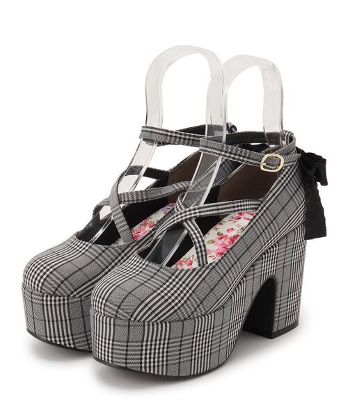 cs T&P（シーエスティーアンドピー）の「ハートビジュ―付フリルリボン厚底パンプス（パンプス・レディース・ホワイト系2/ブラック系1/ブラック系8/ダークブラウン系1・S/M/L/LL）」の8枚目の写真