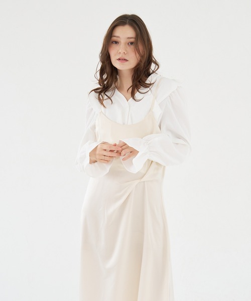 a:mure(アミュール)の「フリルブラウス(シャツ/ブラウス・レディース・ホワイト/オフホワイト/ブラック・F)」の16枚目の写真