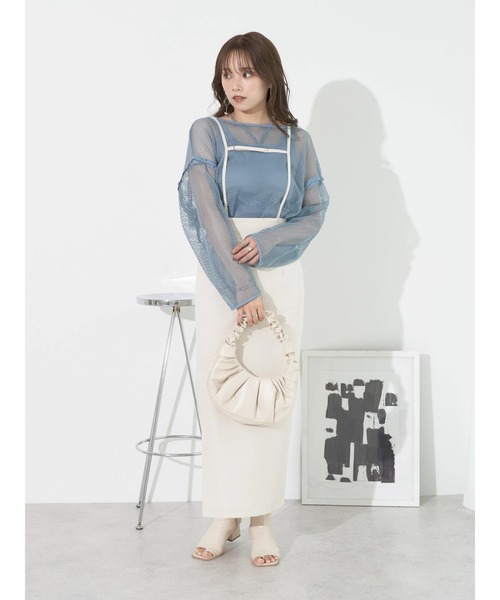 earth music&ecology（アースミュージックアンドエコロジー）の「マルチWAYサス付タイトスカート（スカート・レディース・ブラック/アイボリー/モカ・S/M）」の4枚目の写真