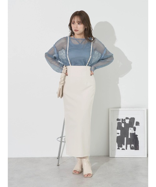 earth music&ecology（アースミュージックアンドエコロジー）の「マルチWAYサス付タイトスカート（スカート・レディース・ブラック/アイボリー/モカ・S/M）」の10枚目の写真