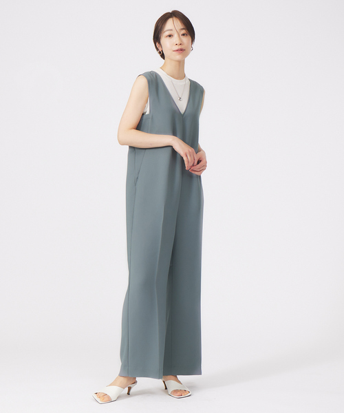 qualite（カリテ）の「アイラインオールインワン（つなぎ/オールインワン・レディース・グレー/ピンクベージュ・34/38）」の4枚目の写真
