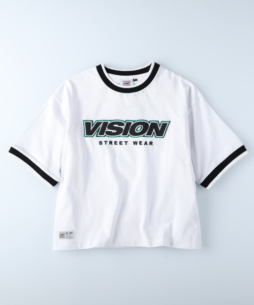 VISION STREET WEAR(ヴィジョンストリートウェア)の「【VISION STREET WEAR】リブライン刺繍Tシャツ(Tシャツ/カットソー・レディース・ブルー/ホワイト/ブラック・M/L)」の3枚目の写真