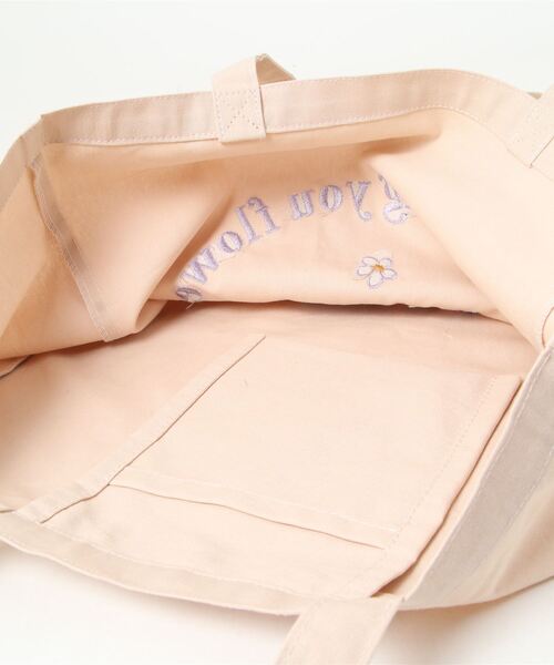 LAC-VERT（ラック・ヴェール）の「PARISロゴ刺繍トートバッグ【A3収納可能】（トートバッグ・レディース・ライトブルー/スモークピンク/パープル/ベージュ・FREE）」の12枚目の写真