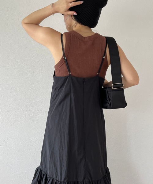 wee9s(ウィークス)の「balloon nylon shaka cami one piece / バルーンナイロンシャカキャミワンピース(ワンピース・レディース・アイボリー/ブラック・FREE)」の17枚目の写真